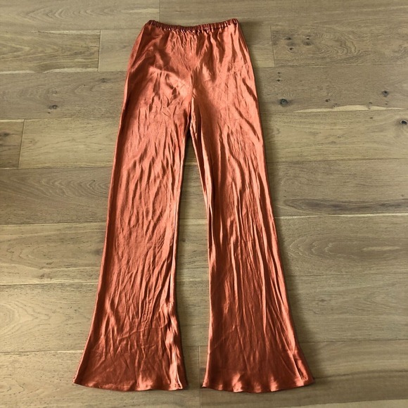 DISSH Pants - DISSH Simone Orange Satin Bias Cut Pants-  Orange, AU 10 US 6
